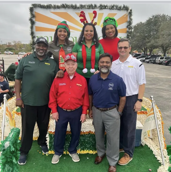 Holiday parade with community leaders